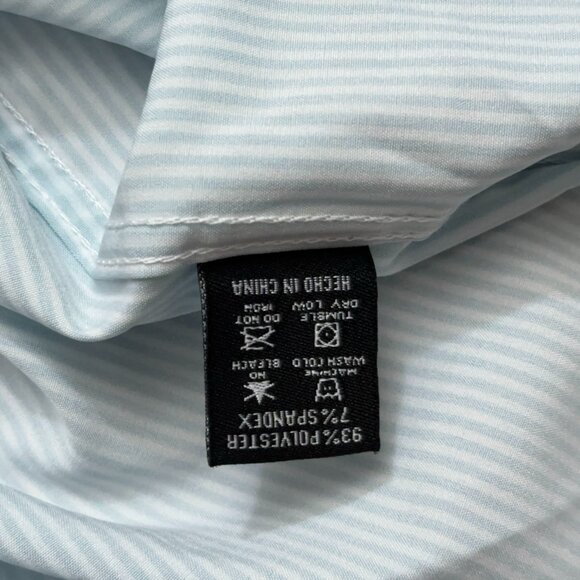 Dixxon Flannel Shirt Mens L Benny Short Sleeve Performance Stretch Green Striped - Picture 5 of 5